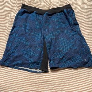 Mens Lululemon Shorts, Size Large, blue and black